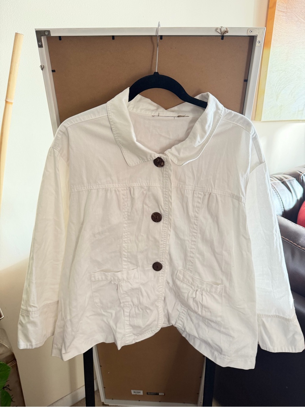 🧥Jane Ashley - White 3 Button-Front Lightweight Jacket 3X